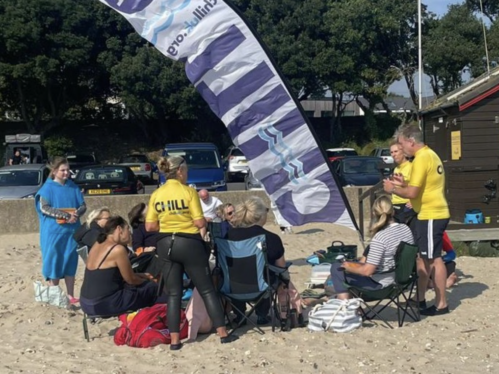 Members of Chill Dorset on the beach at Branksome Chine