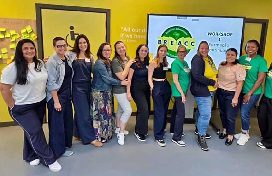 Picture shows staff and volunteers from Brazilian Educational and Cultural Centre (BREACC)